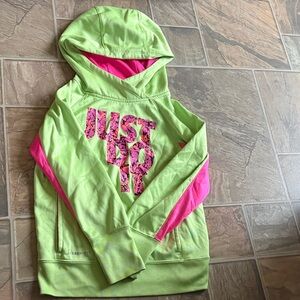 Nike Kids Lime Green and Pink Hoodie
